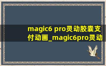 magic6 pro灵动胶囊支付动画_magic6pro灵动胶囊有什么功能